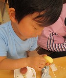 じゃがいも掘り→蒸かしじゃがいも